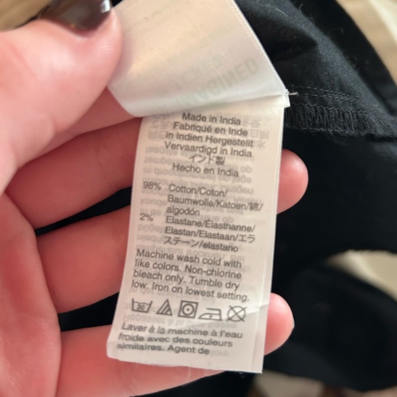 J. Crew Cotton Poplin Long-sleeve Top with Ruffles in Black - Picture 4 of 4